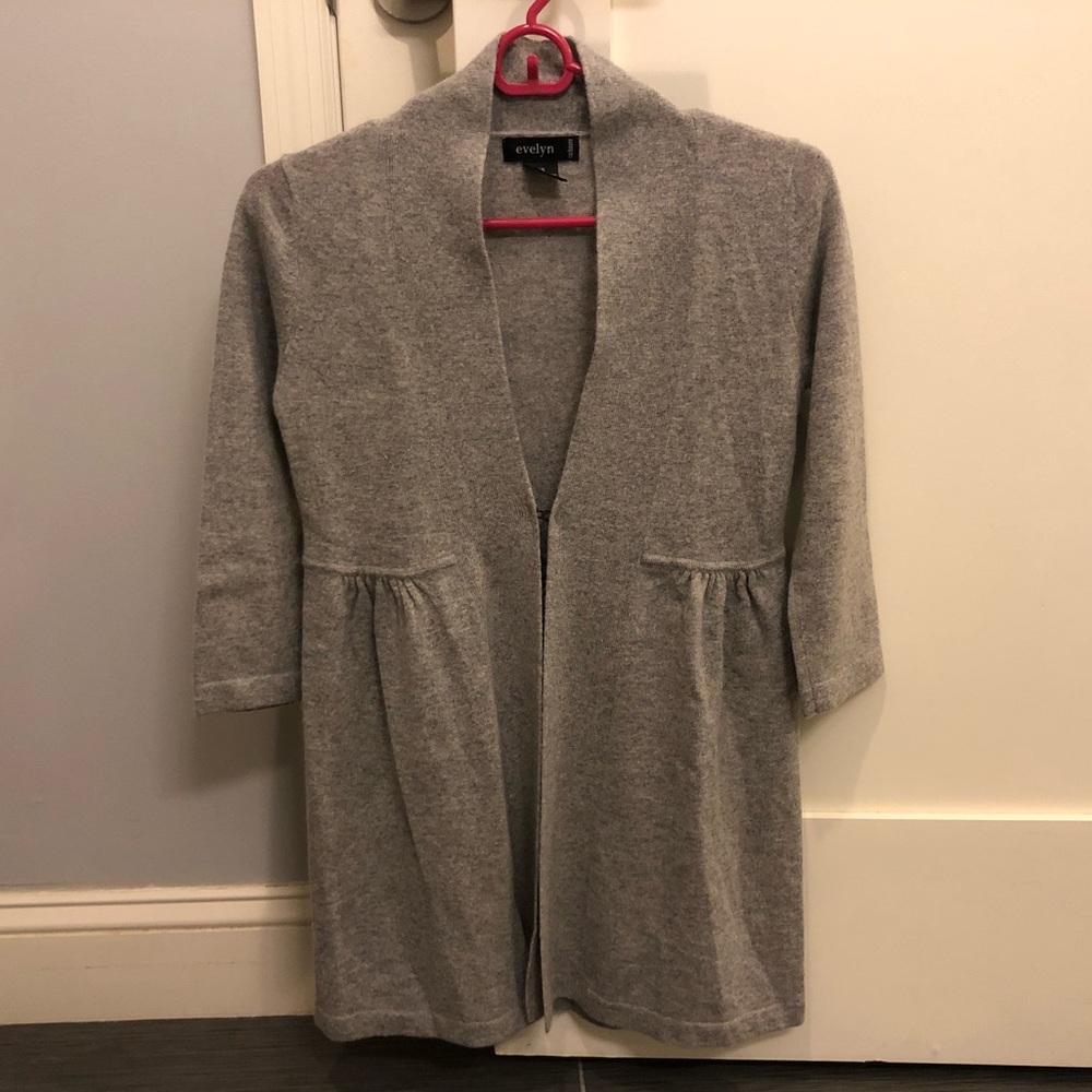 Evelyn Cashmere Flowy Cardigan with Hook Closure